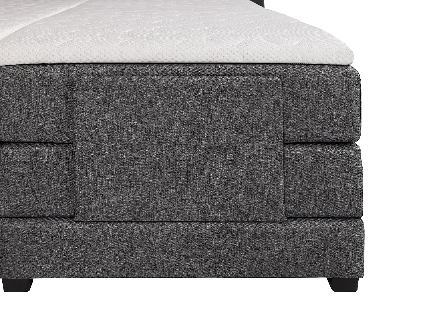 Ensemble complet boxspring tête de lit + sommiers relaxation électrique + matelas + surmatelas - 2 x 80 x 200 cm - Tissu - Anthracite - CASTEL II de PALACIO