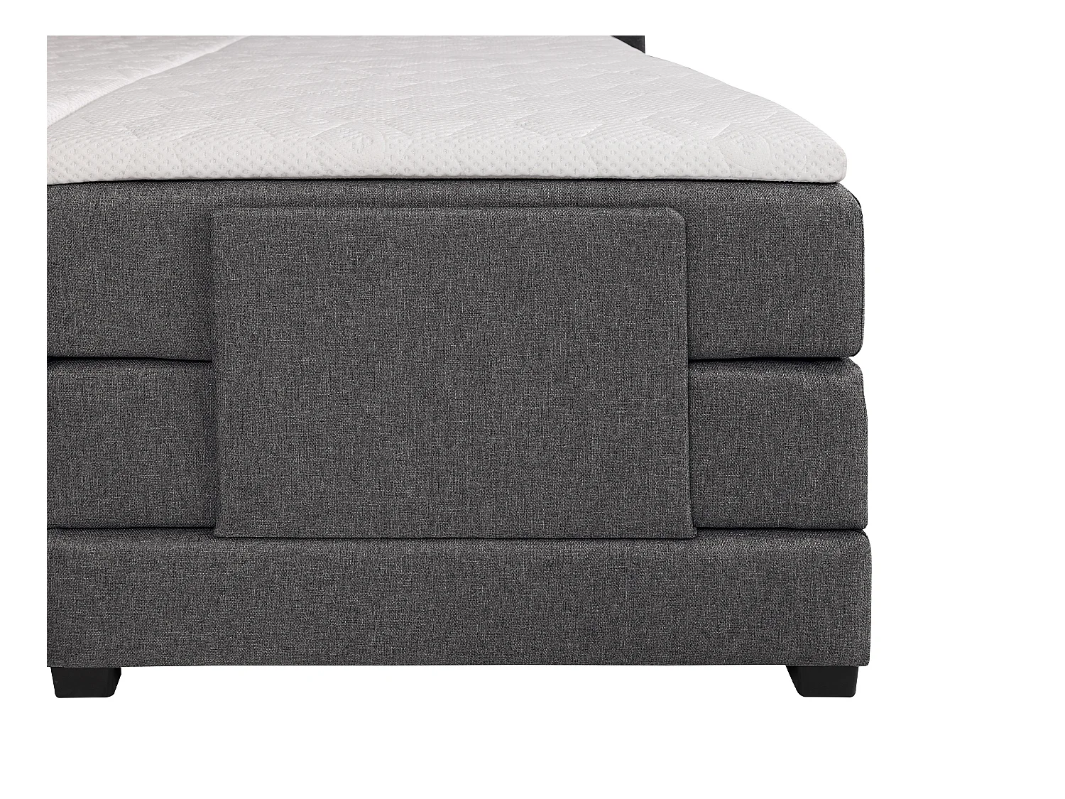 Ensemble complet boxspring tête de lit + sommiers relaxation électrique + matelas + surmatelas - 2 x 80 x 200 cm - Tissu - Anthracite - CASTEL II de PALACIO
