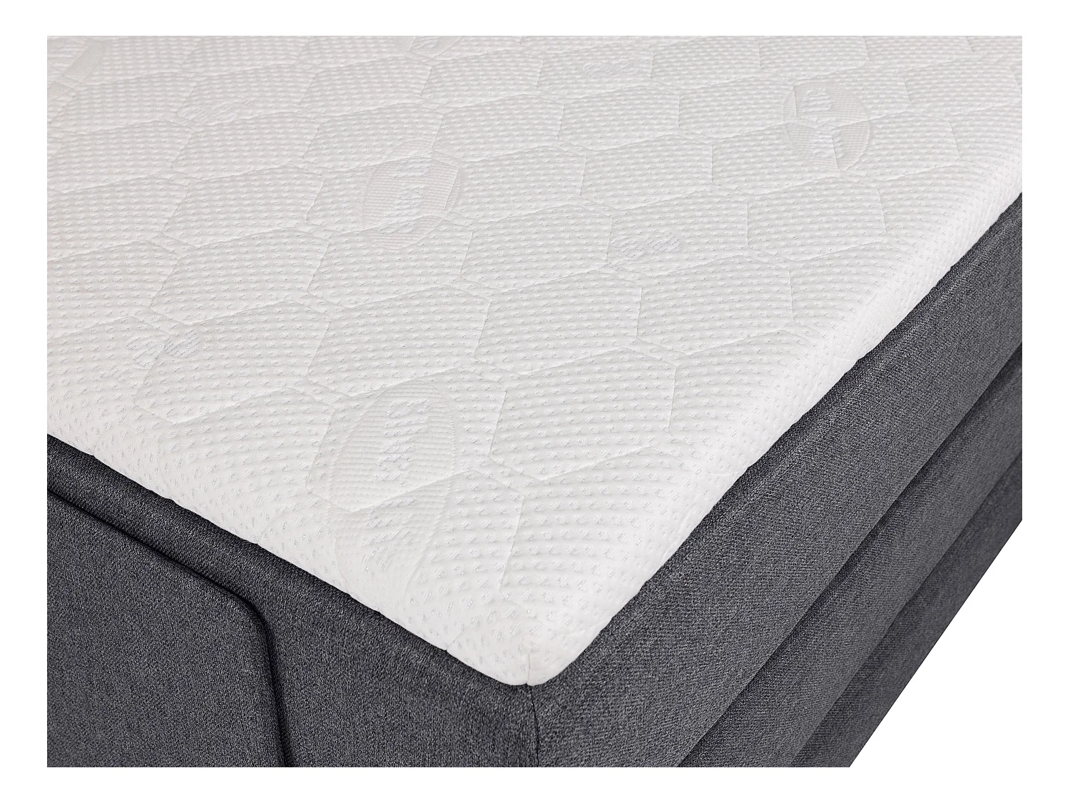 Ensemble complet boxspring tête de lit + sommiers relaxation électrique + matelas + surmatelas - 2 x 80 x 200 cm - Tissu - Anthracite - CASTEL II de PALACIO