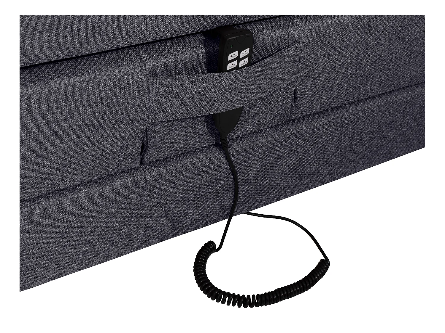 Ensemble complet boxspring tête de lit + sommiers relaxation électrique + matelas + surmatelas - 2 x 80 x 200 cm - Tissu - Anthracite - CASTEL II de PALACIO