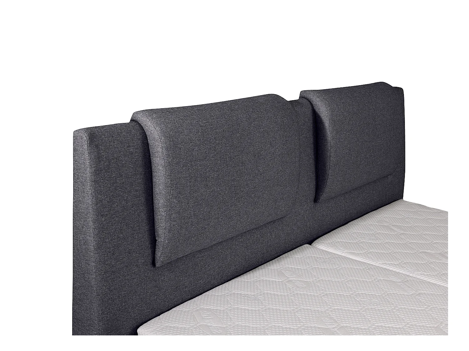 Ensemble complet boxspring tête de lit + sommiers relaxation électrique + matelas + surmatelas - 2 x 80 x 200 cm - Tissu - Anthracite - CASTEL II de PALACIO
