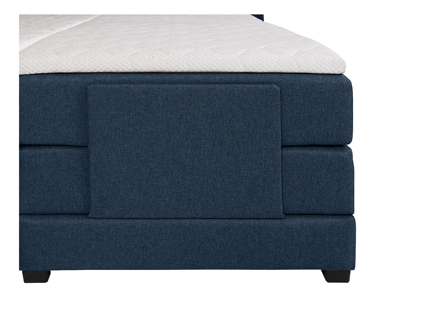 Ensemble complet boxspring tête de lit + sommiers relaxation électrique + matelas + surmatelas - 2 x 80 x 200 cm - Tissu - Bleu - CASTEL II de PALACIO