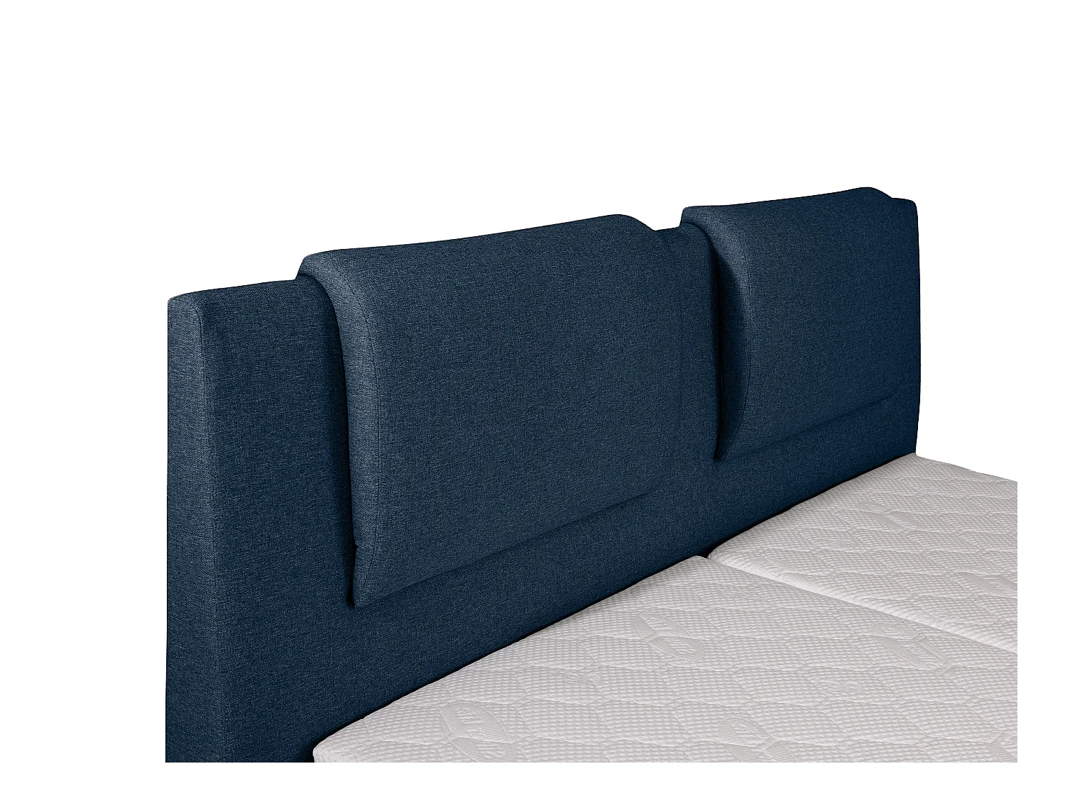 Ensemble complet boxspring tête de lit + sommiers relaxation électrique + matelas + surmatelas - 2 x 80 x 200 cm - Tissu - Bleu - CASTEL II de PALACIO