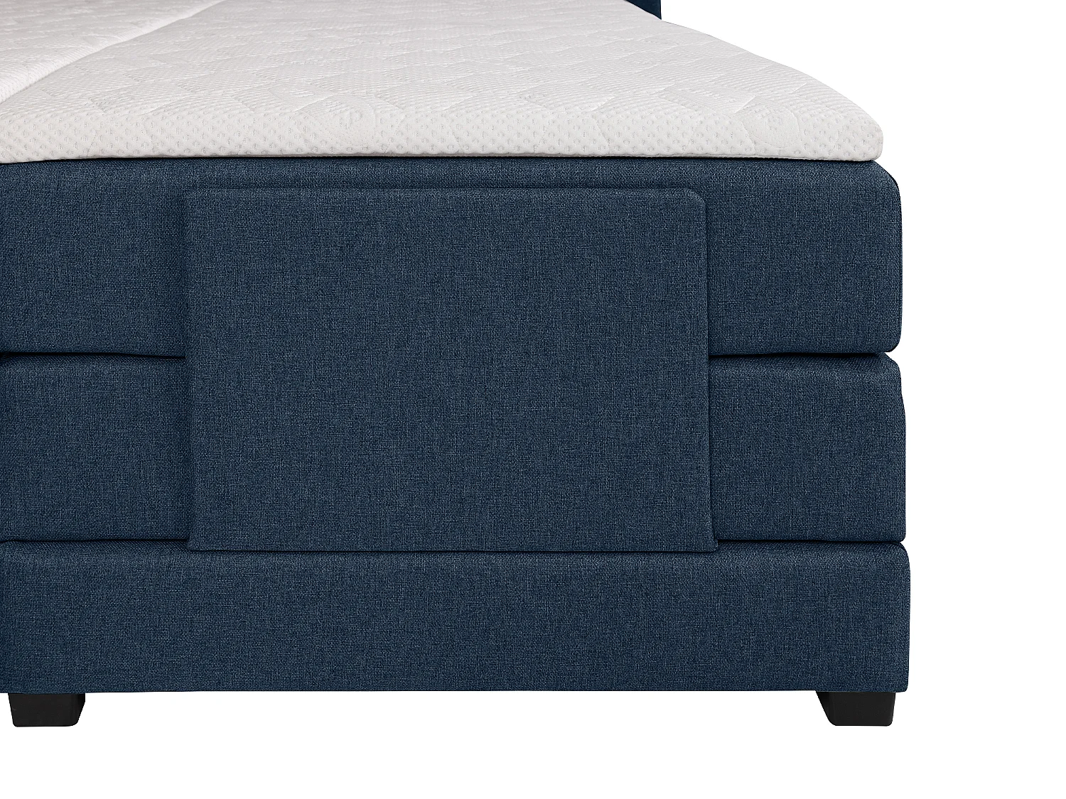 Łóżko kontynentalne: zagłowie + elektryczne stelaże relaksacyjne + materace + nakładki na materac CASTEL marki PALACIO -  2 x 80 x 200 cm -  Tkanina niebieska