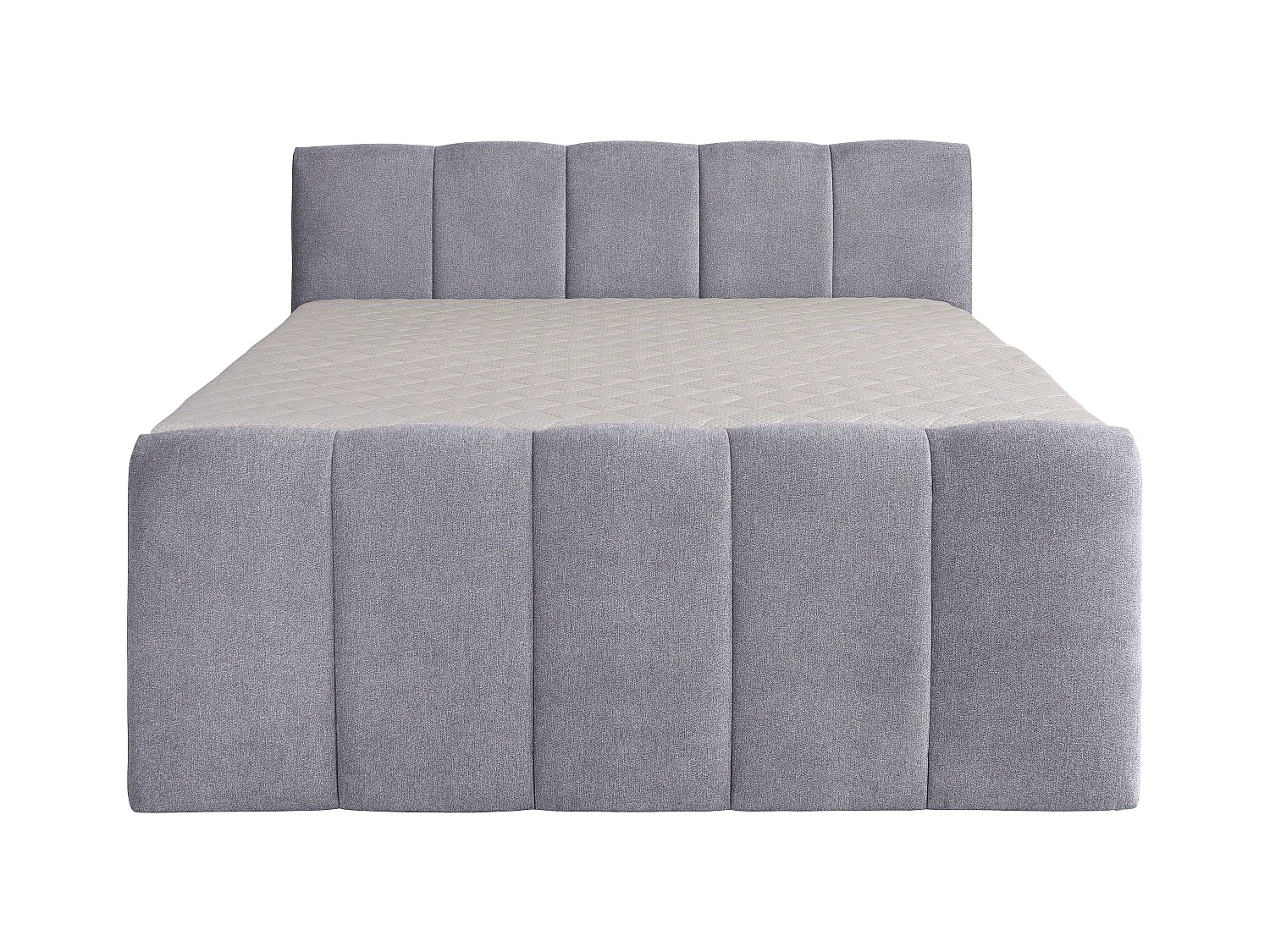 [NEW VERSION]Boxspring completo con cabecero de cama+ somieres arcón + colchón + cubrecolchón VERONE - gris claro - 160x200 cm