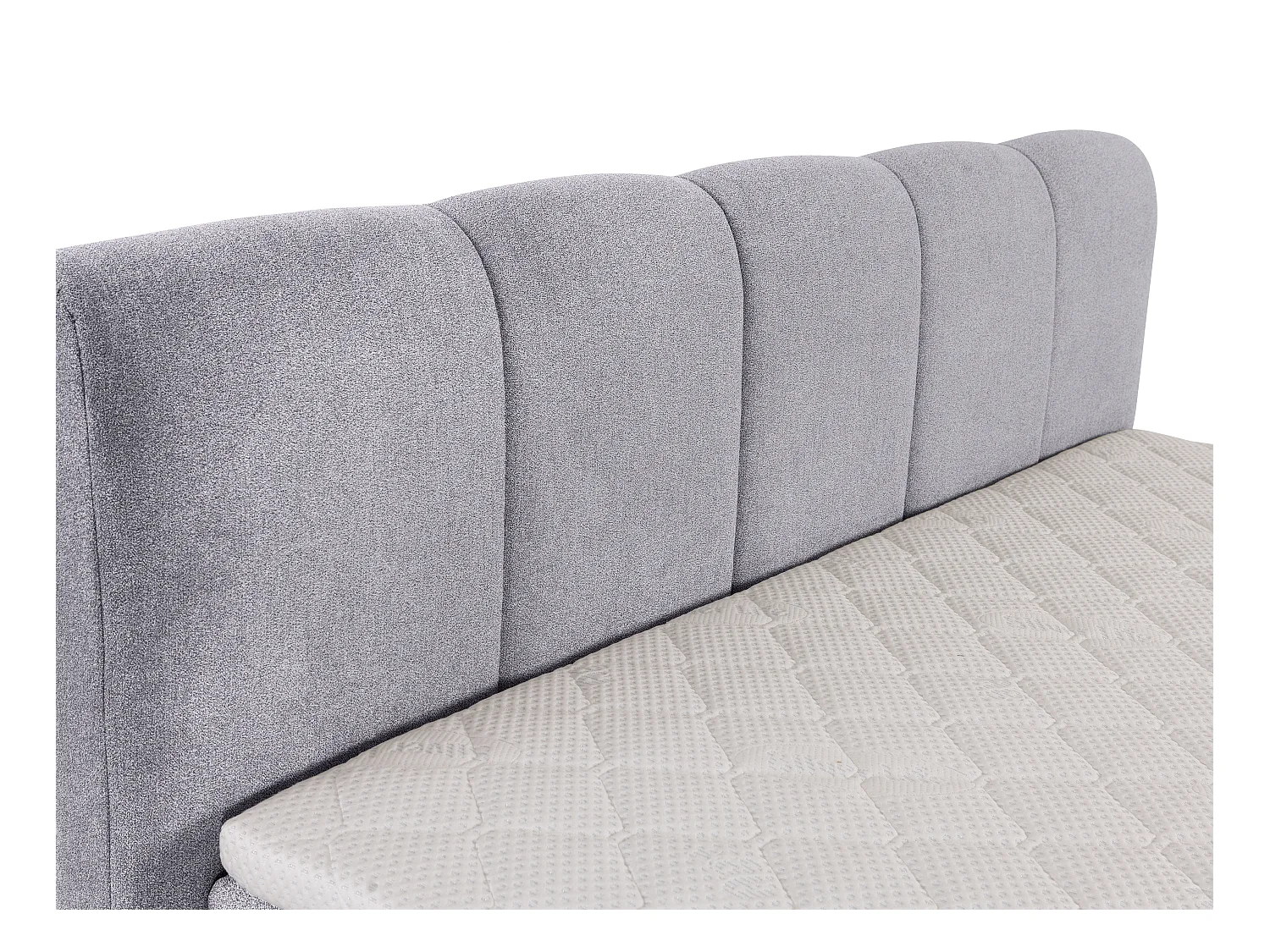 [NEW VERSION]Boxspring completo con cabecero de cama+ somieres arcón + colchón + cubrecolchón VERONE - gris claro - 160x200 cm