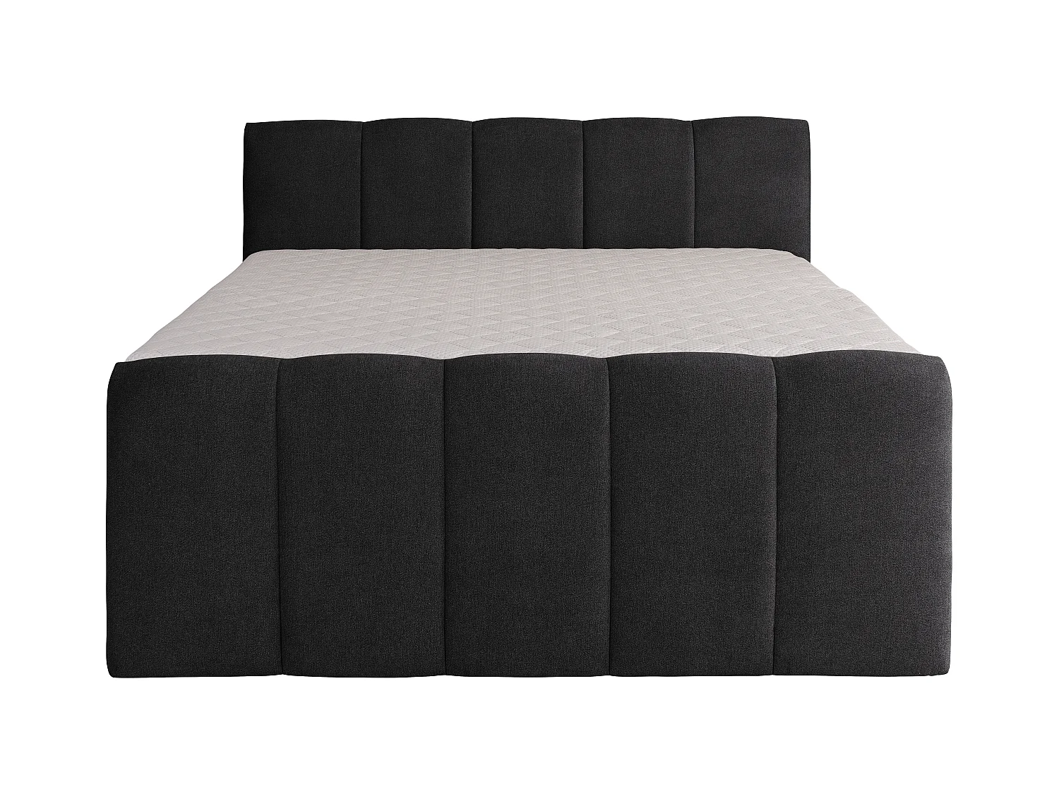 Boxspring completo con cabecero + somieres arcón + colchón + sobrecolchón - gris antracita - 160 x 200 cm  - VERONE II de PALACIO