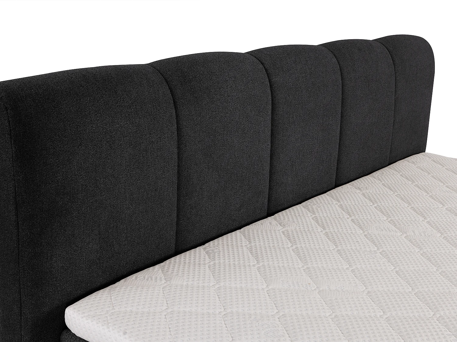 Boxspring completo con cabecero + somieres arcón + colchón + sobrecolchón - gris antracita - 160 x 200 cm  - VERONE II de PALACIO