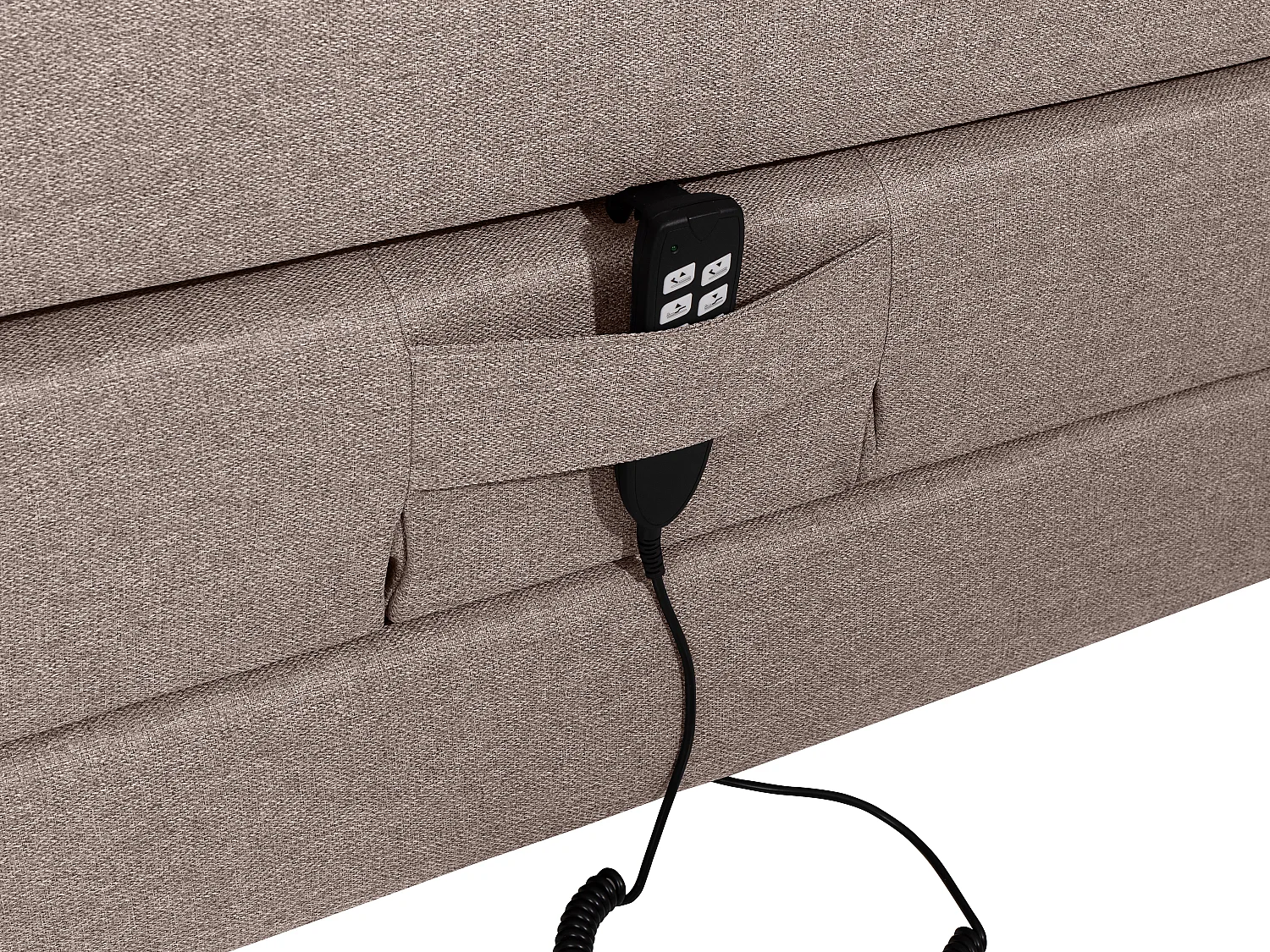 Ensemble complet boxspring tête de lit + sommiers relaxation électrique + matelas + surmatelas - 100 x 200 cm - Tissu - Beige - CASTEL II de PALACIO