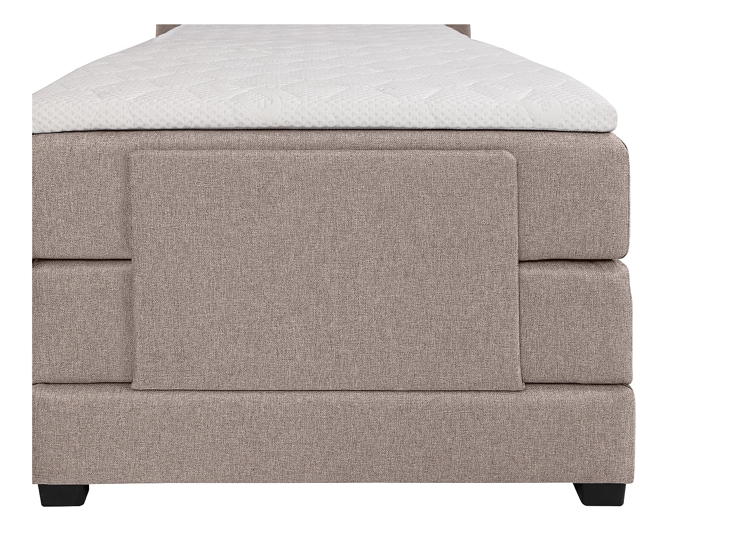 Conjunto completo boxspring con cabecero + somieres articulados eléctricos + colchón + cubrecolchón - 100 x 200 cm - Tela - Beige - CASTEL II de PALACIO