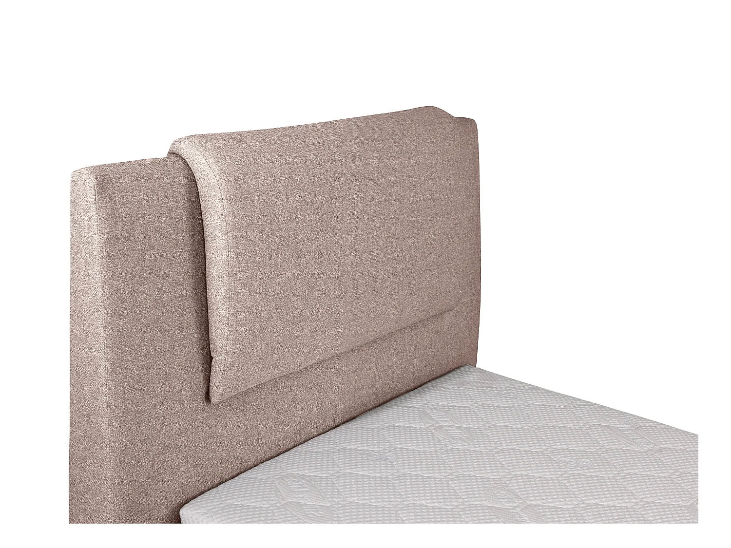 Conjunto completo boxspring con cabecero + somieres articulados eléctricos + colchón + cubrecolchón - 100 x 200 cm - Tela - Beige - CASTEL II de PALACIO