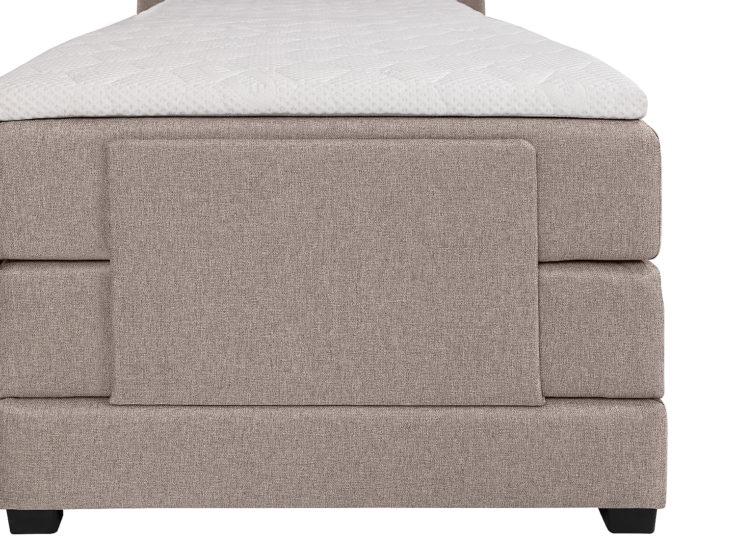 Boxspringbett mit Bettkopfteil + elektrischem Untergestell mit Relaxfunktion + Matratze + Topper - 100 x 200 cm - Stoff - Beige - CASTEL II von PALACIO