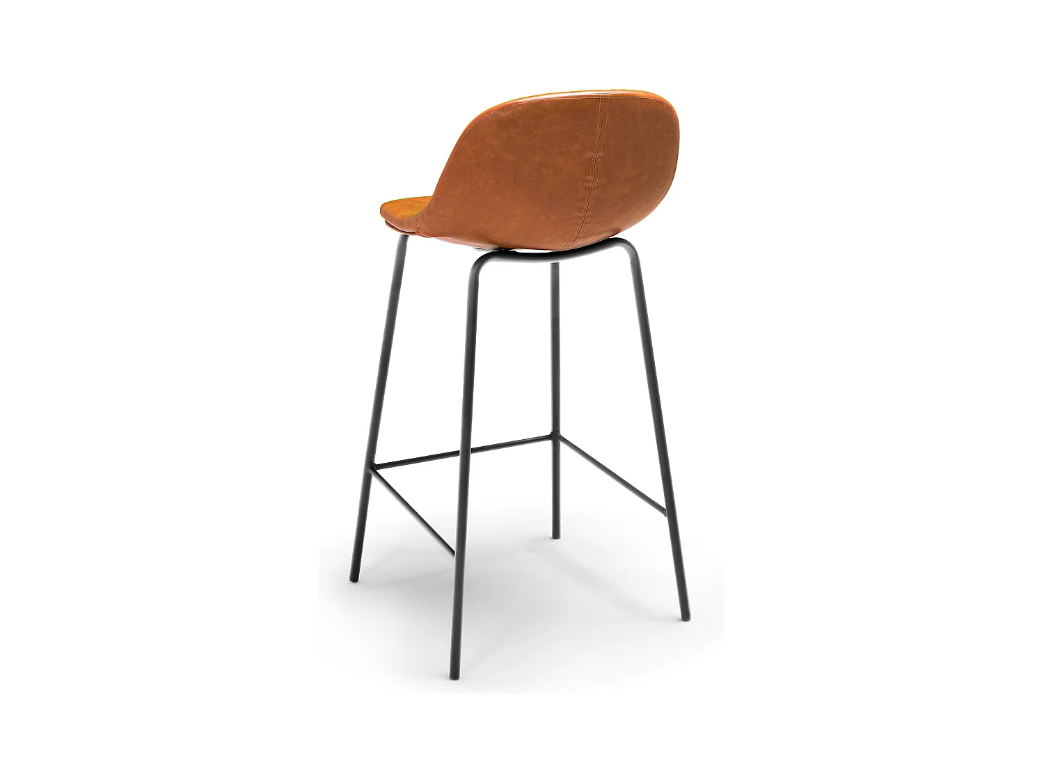 BRISTOL - Coppia di sgabelli di design in leatherette cuoio