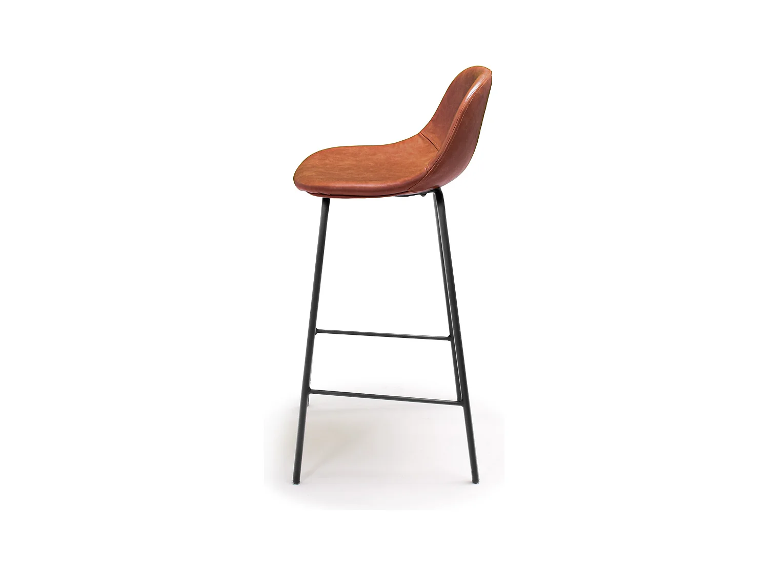 BRISTOL - Coppia di sgabelli di design in leatherette cuoio