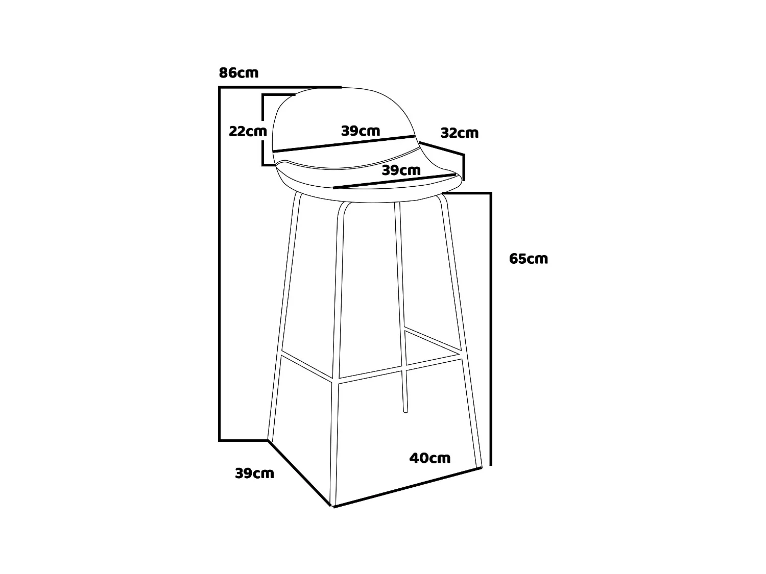 BRISTOL - Coppia di sgabelli di design in leatherette cuoio