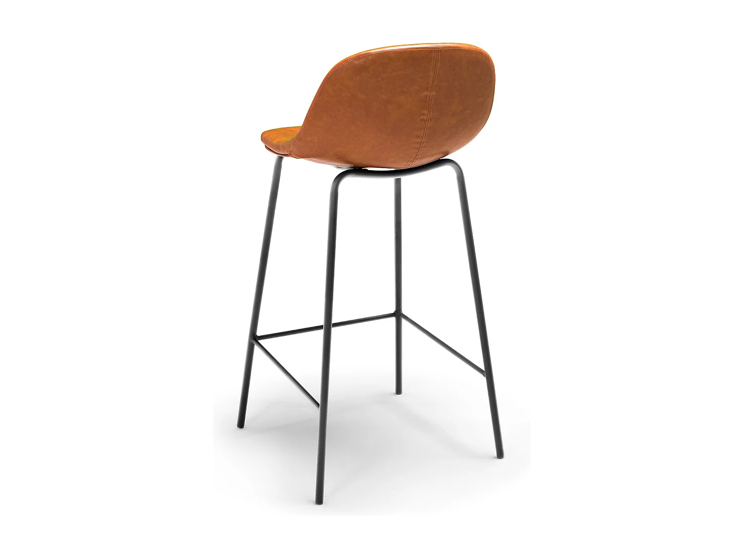 BRISTOL - Coppia di sgabelli di design in leatherette cuoio