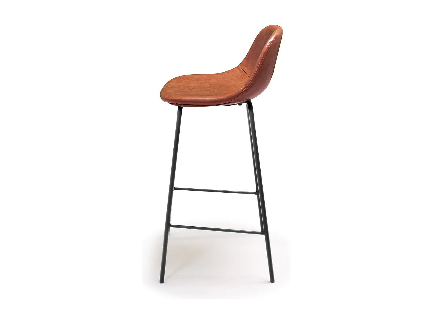 BRISTOL - Coppia di sgabelli di design in leatherette cuoio