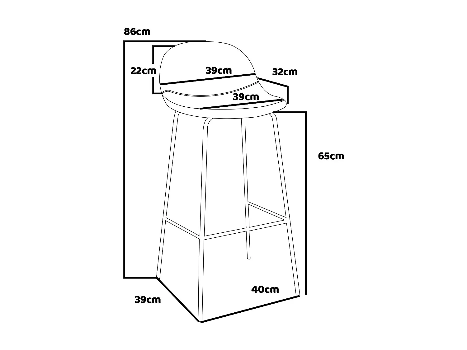 BRISTOL - Coppia di sgabelli di design in leatherette cuoio