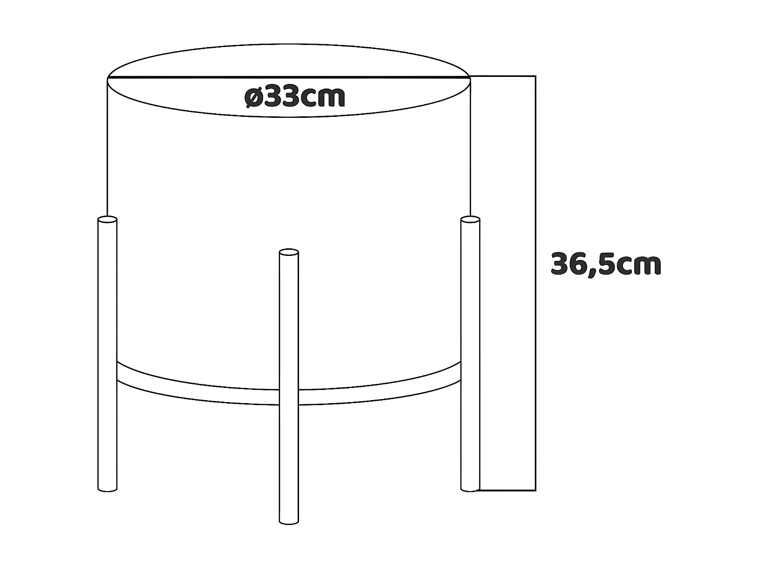 BONN VELVET - Petit pouf rond en velours côtelé