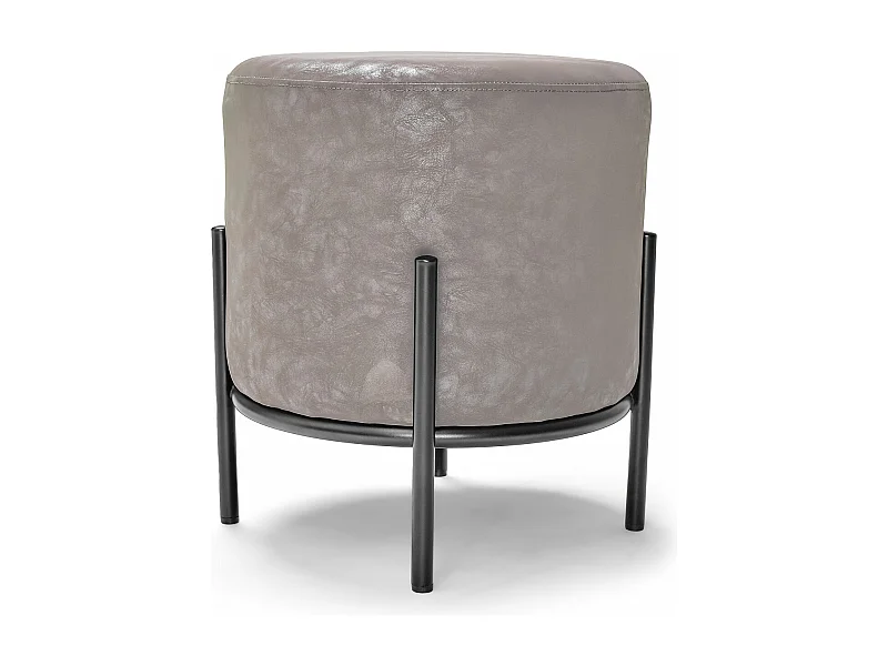 BONN LETHERETTE - Pequeno pufe redondo em letherette