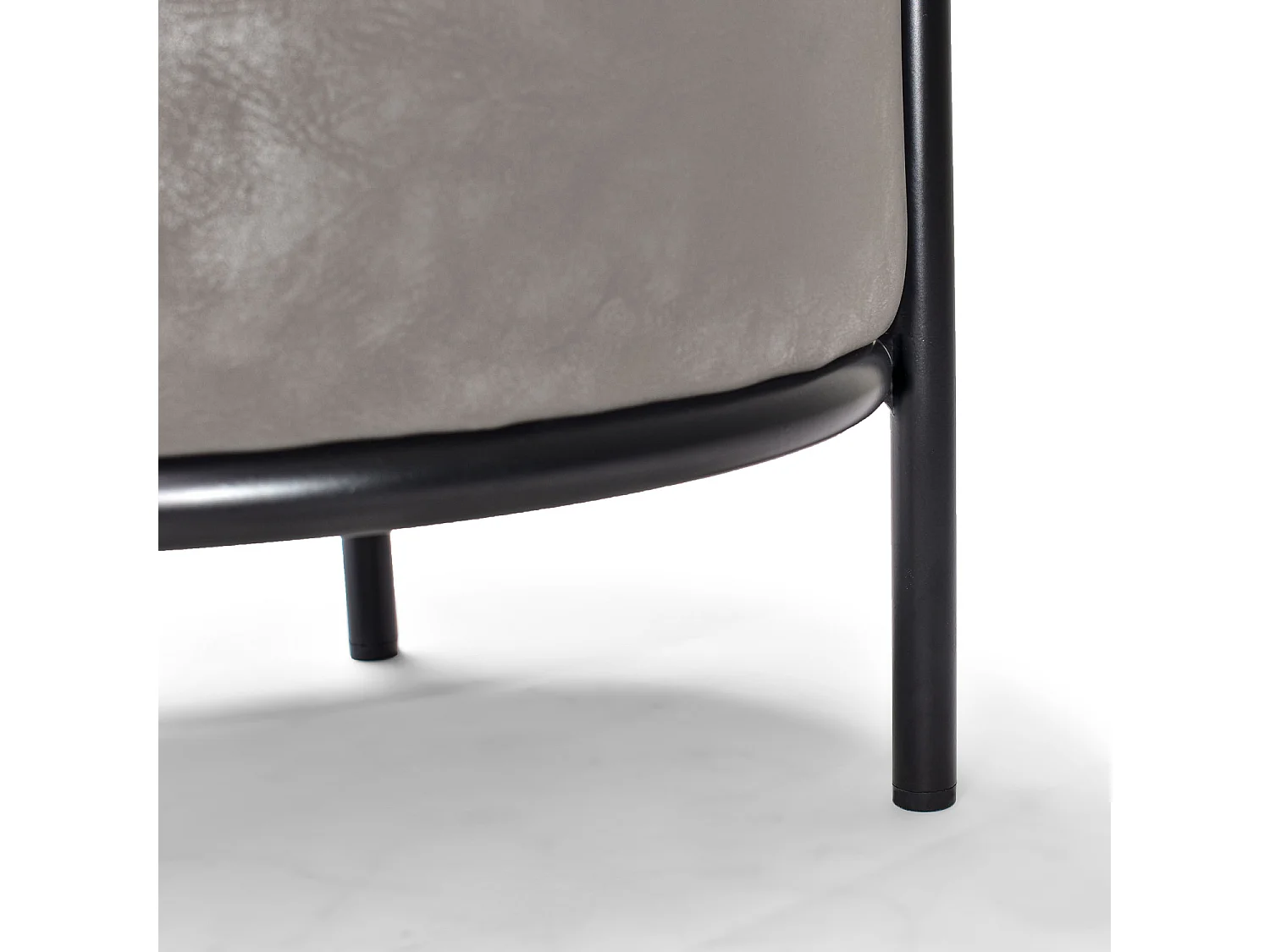 BONN LETHERETTE - Pequeño puf redondo en polipiel