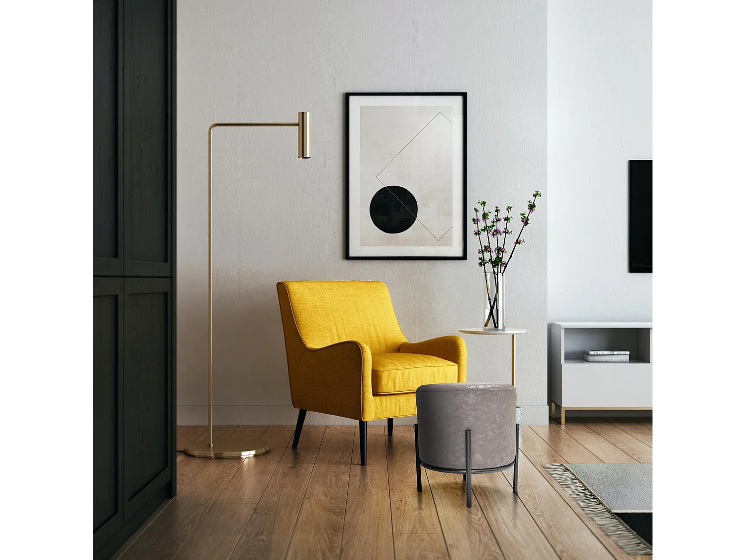 BONN LETHERETTE - Pequeño puf redondo en polipiel