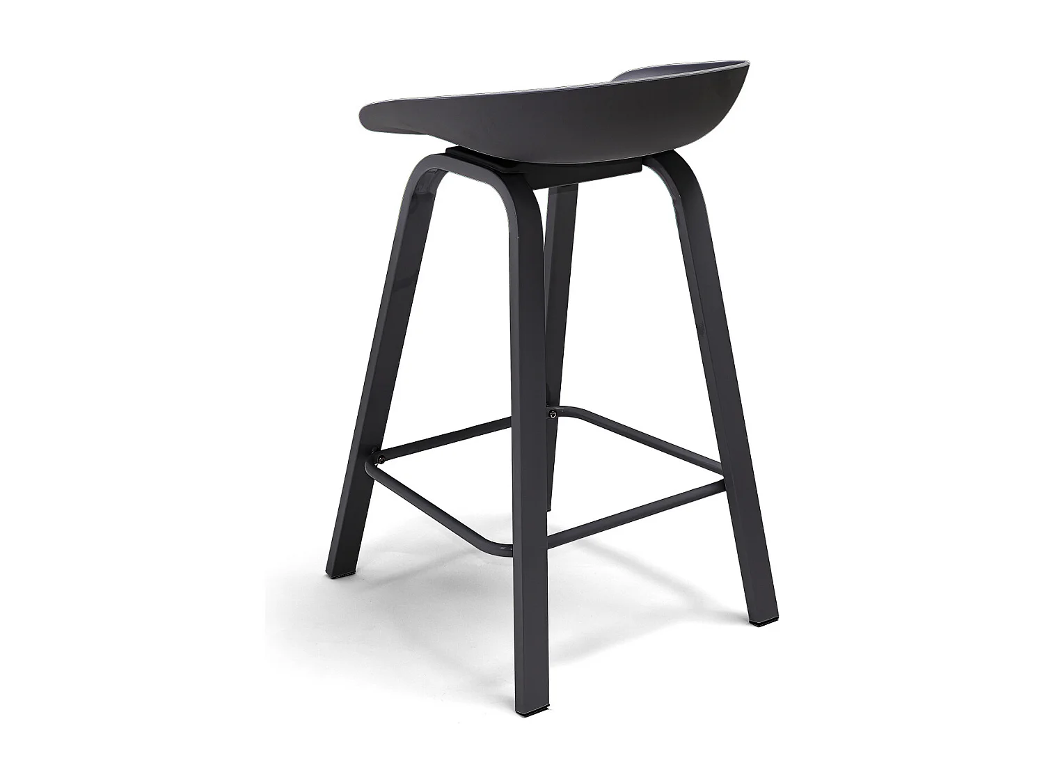 KIEL - Conjunto de 4 bancos de design em metal e PP Preto