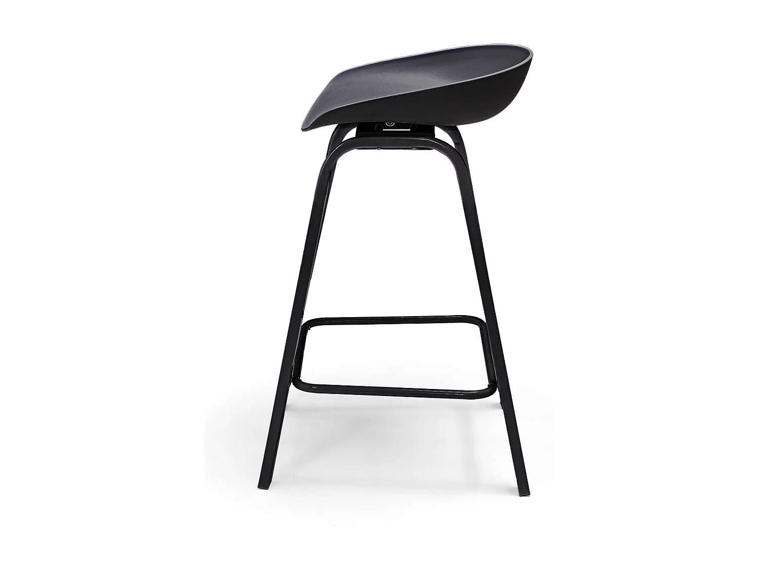 KIEL - Conjunto de 4 bancos de design em metal e PP Preto