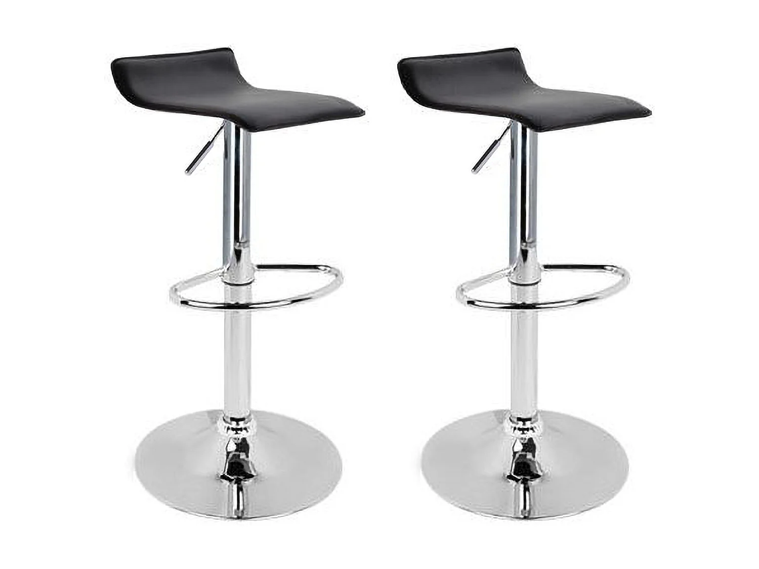 Set de 2 Taburete de bar cocina pub alto fijo giratorio ajustable respaldo reposapiésModelo Graziano Color Negro