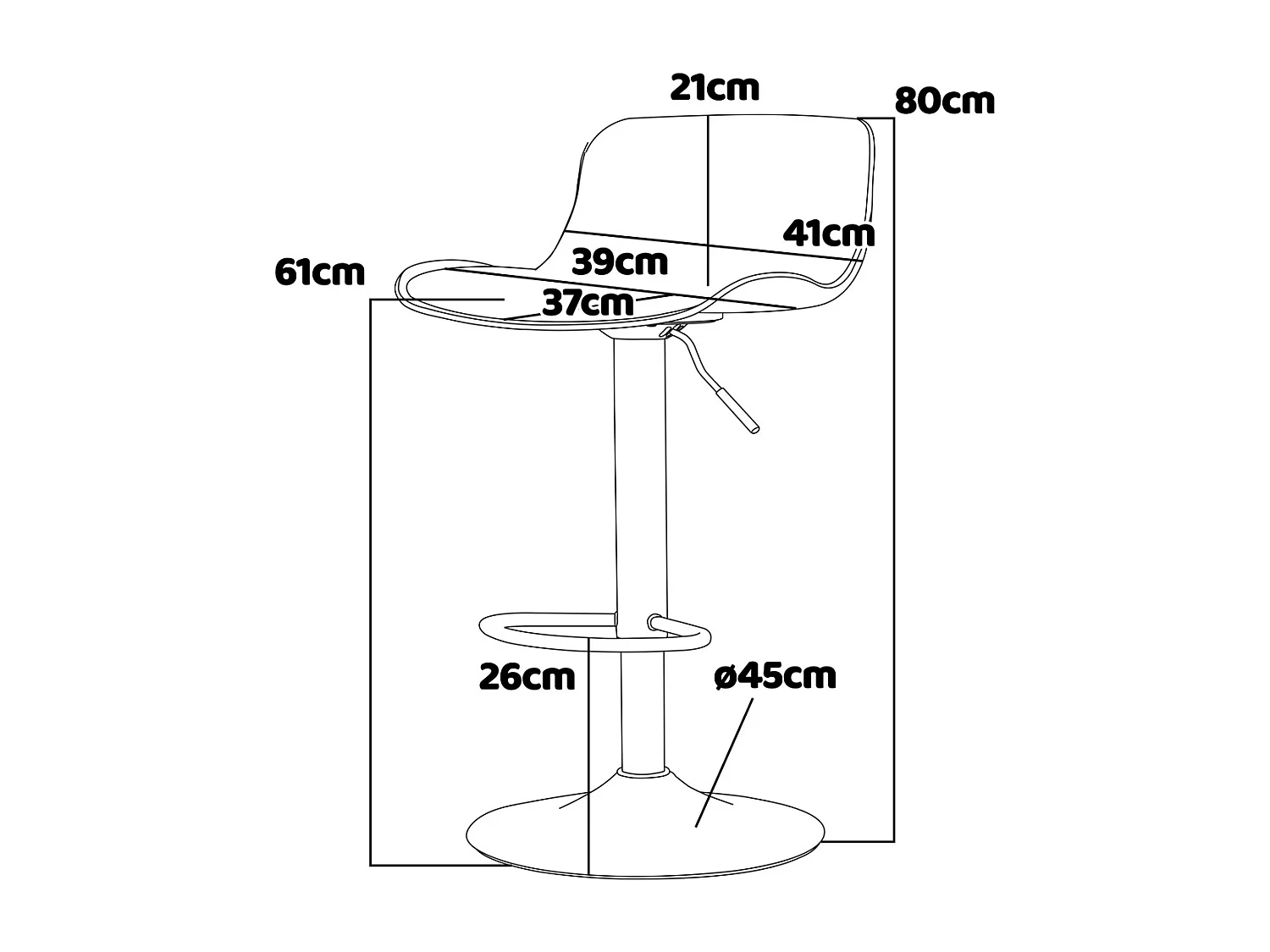 Amsterdam - Lot de 2 tabourets réglables - noir