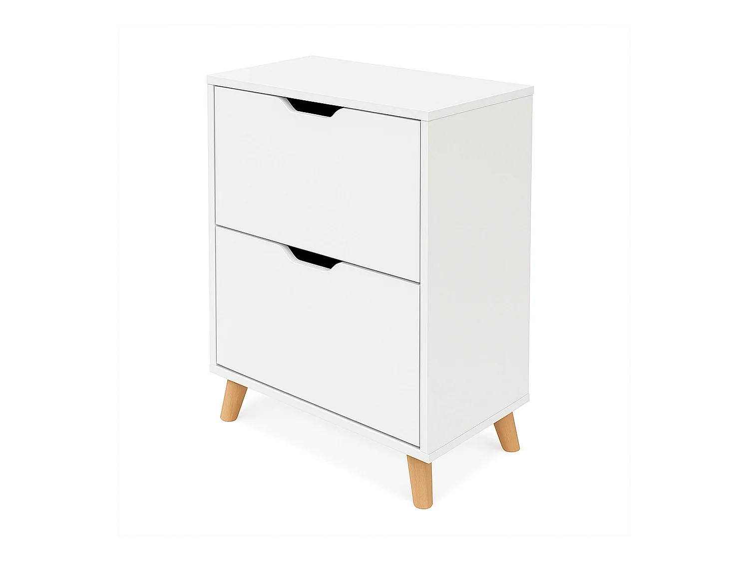 Emma - Scarpiera Salvaspazio 2 Ante 55x82x25 cm 12 Paia in Legno Bianco