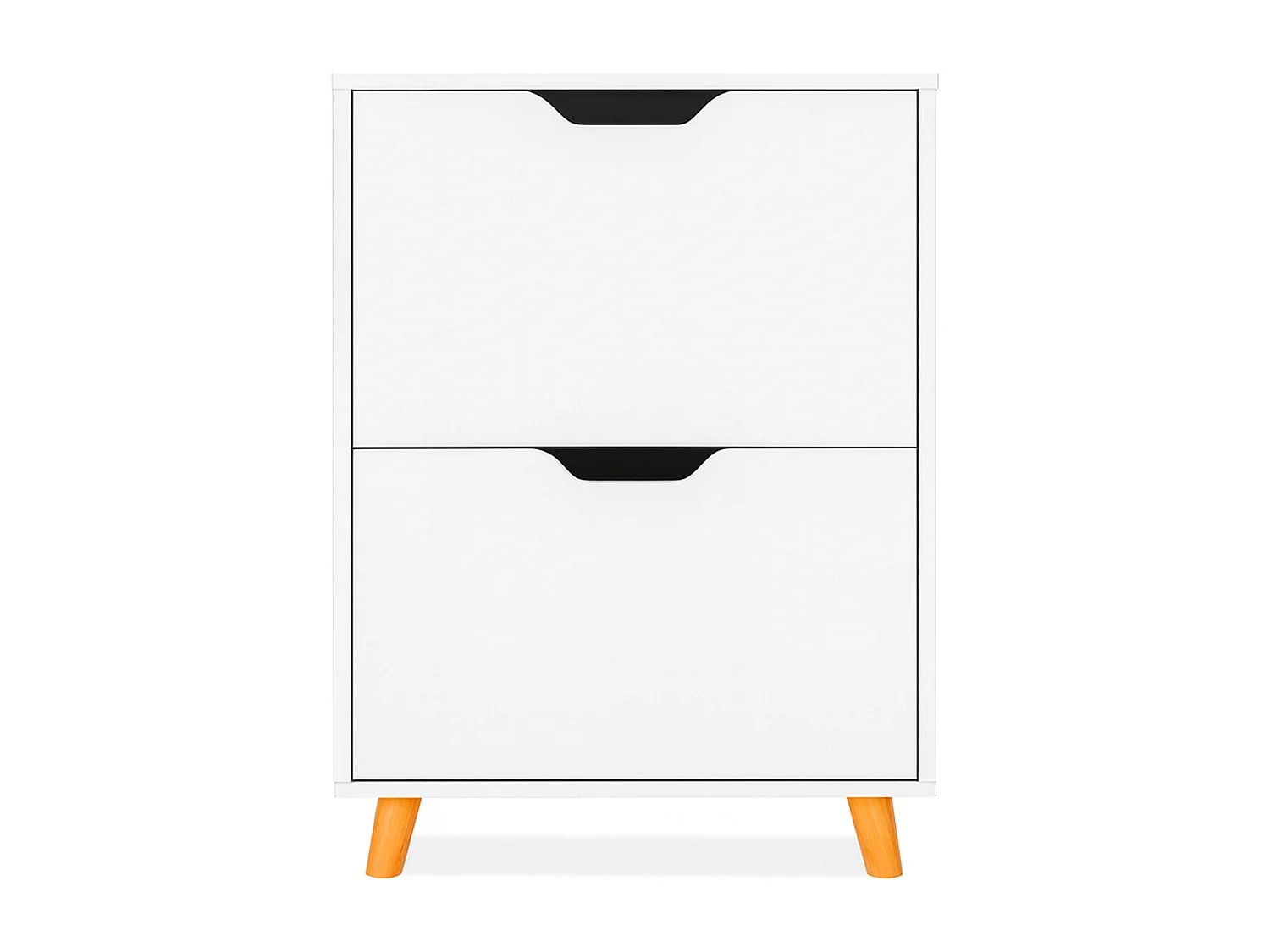 Emma - Zapatero Ahorraespacio 2 Puertas 55x82x25 cm 12 Pares en Madera Blanca