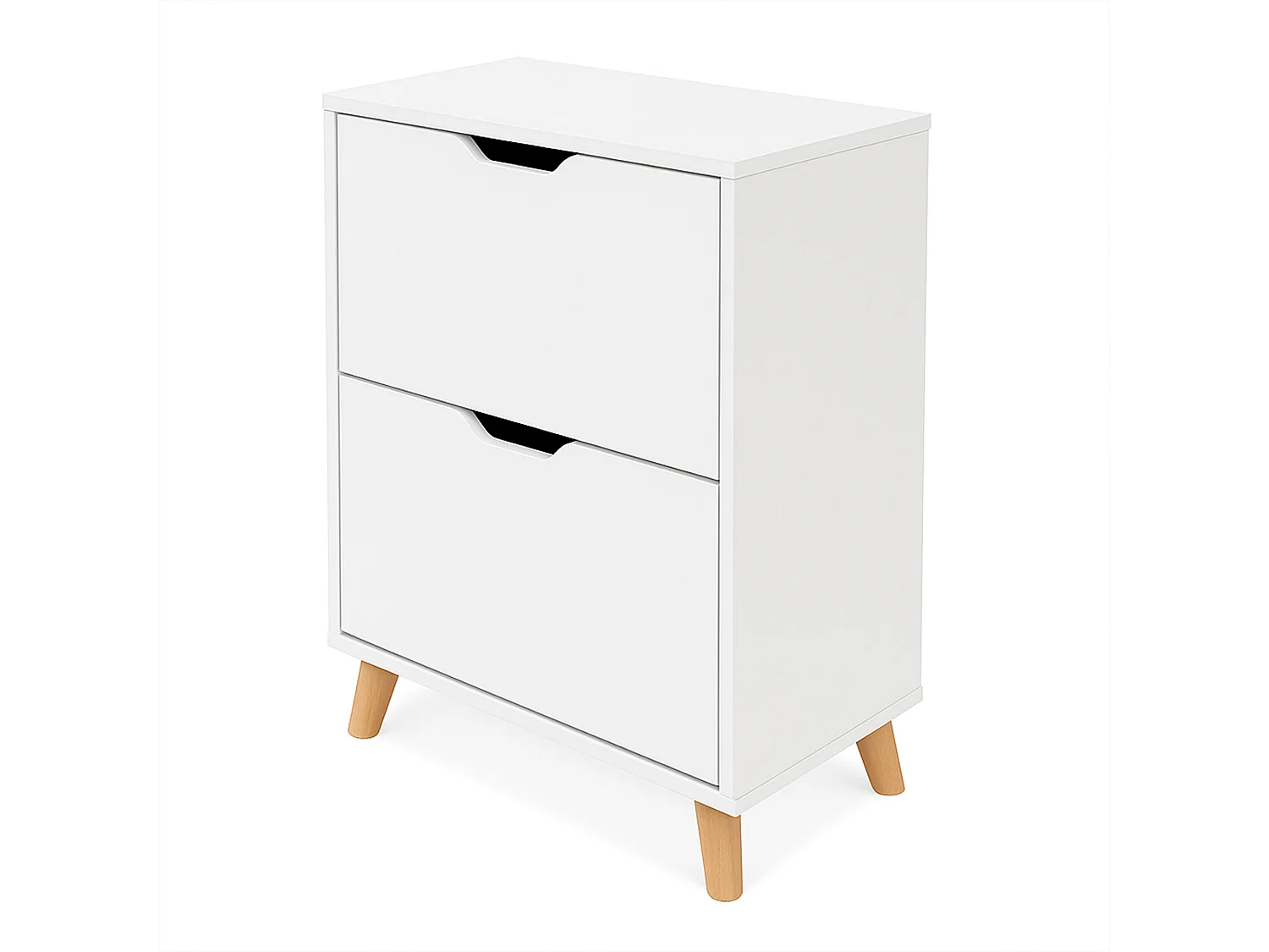 Emma - Zapatero Ahorraespacio 2 Puertas 55x82x25 cm 12 Pares en Madera Blanca