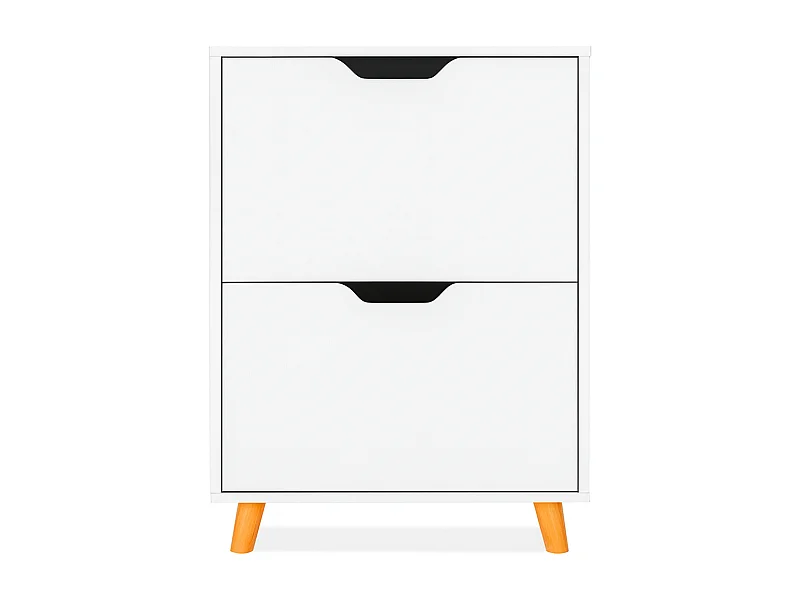 Emma - Scarpiera Salvaspazio 2 Ante 55x82x25 cm 12 Paia in Legno Bianco