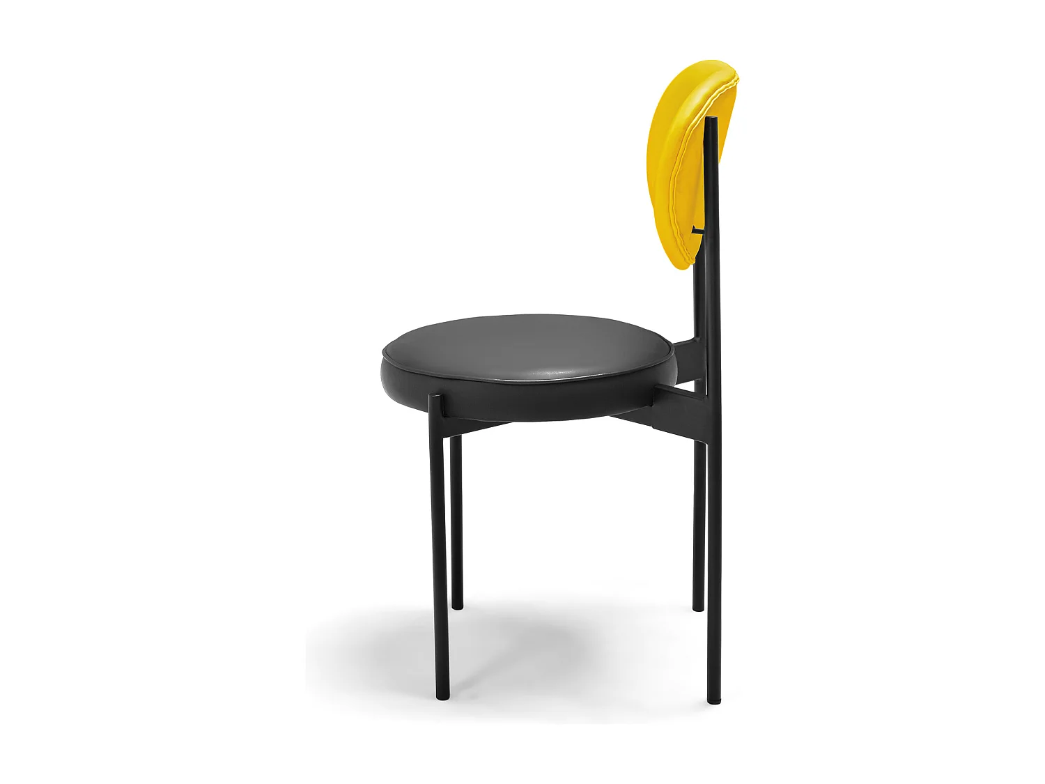 Liegi Rock - Coppia Di 2 Sedie Di Design In Letherette Gialle e Nere