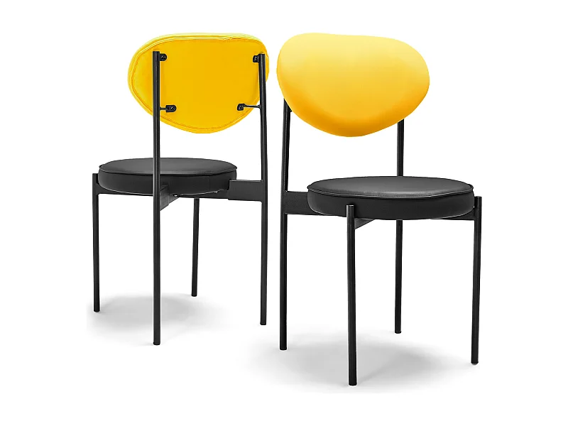 LIEGI ROCK - Pareja de 2 sillas de diseño en letherette