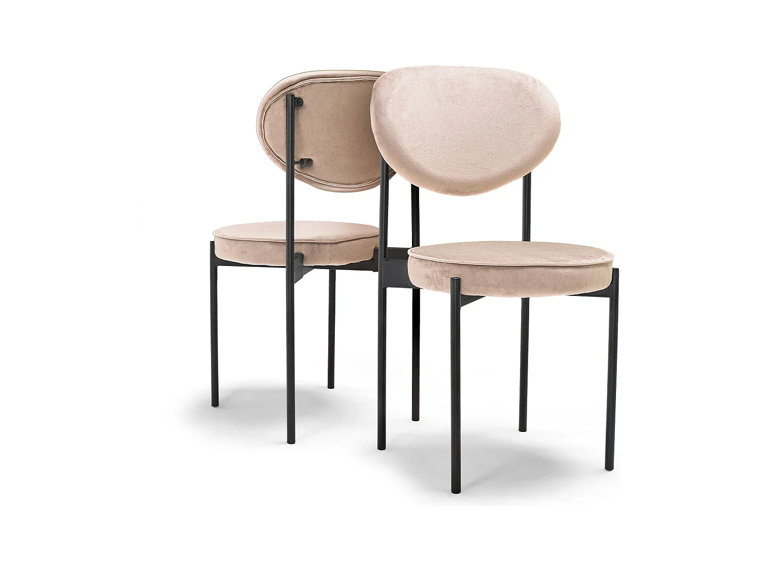 Liegi Classic - Coppia Di 2 Sedie Di Design In Velluto-Kaki