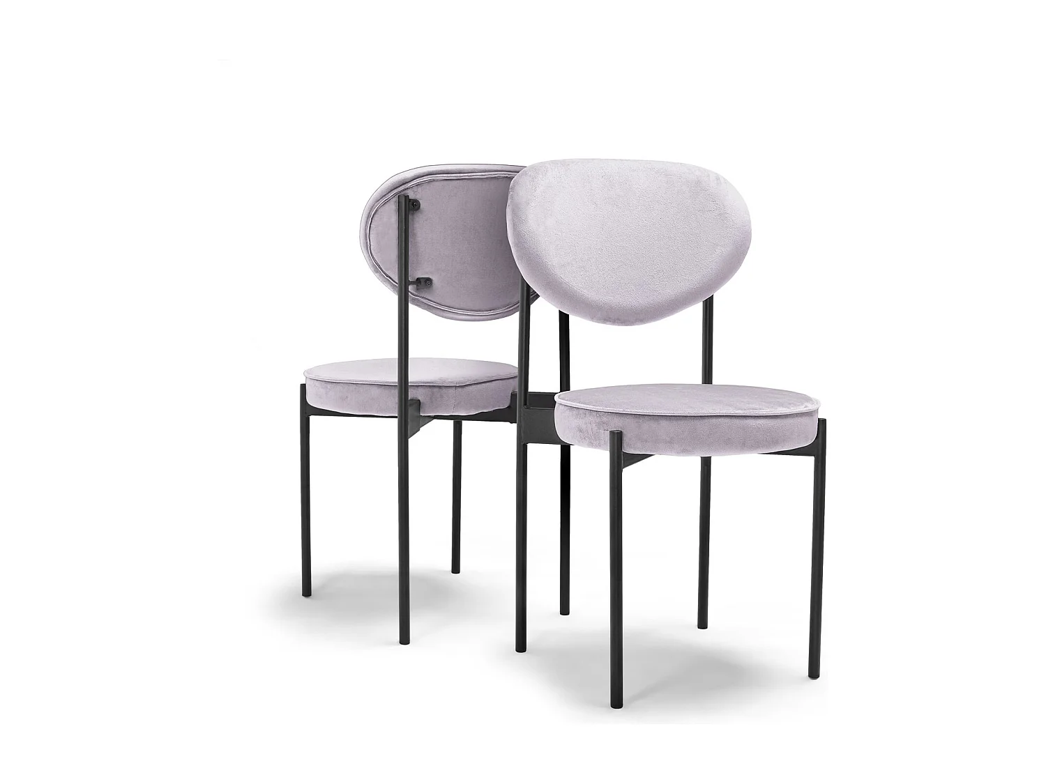 Liegi Classic - Coppia Di 2 Sedie Di Design In Velluto-Grigio