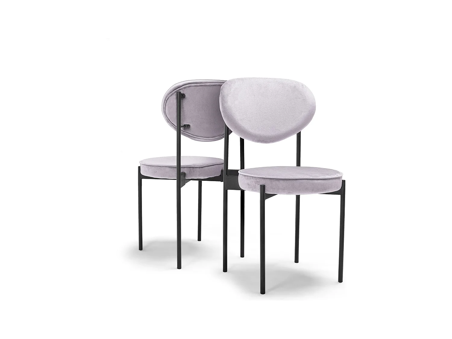 Liege Classic - Par de 2 cadeiras de design em veludo cinzento