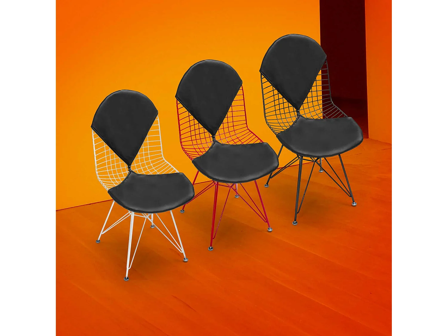 Cuscino Per Seduta E Schienale Per Sedie Copenhagen Nero