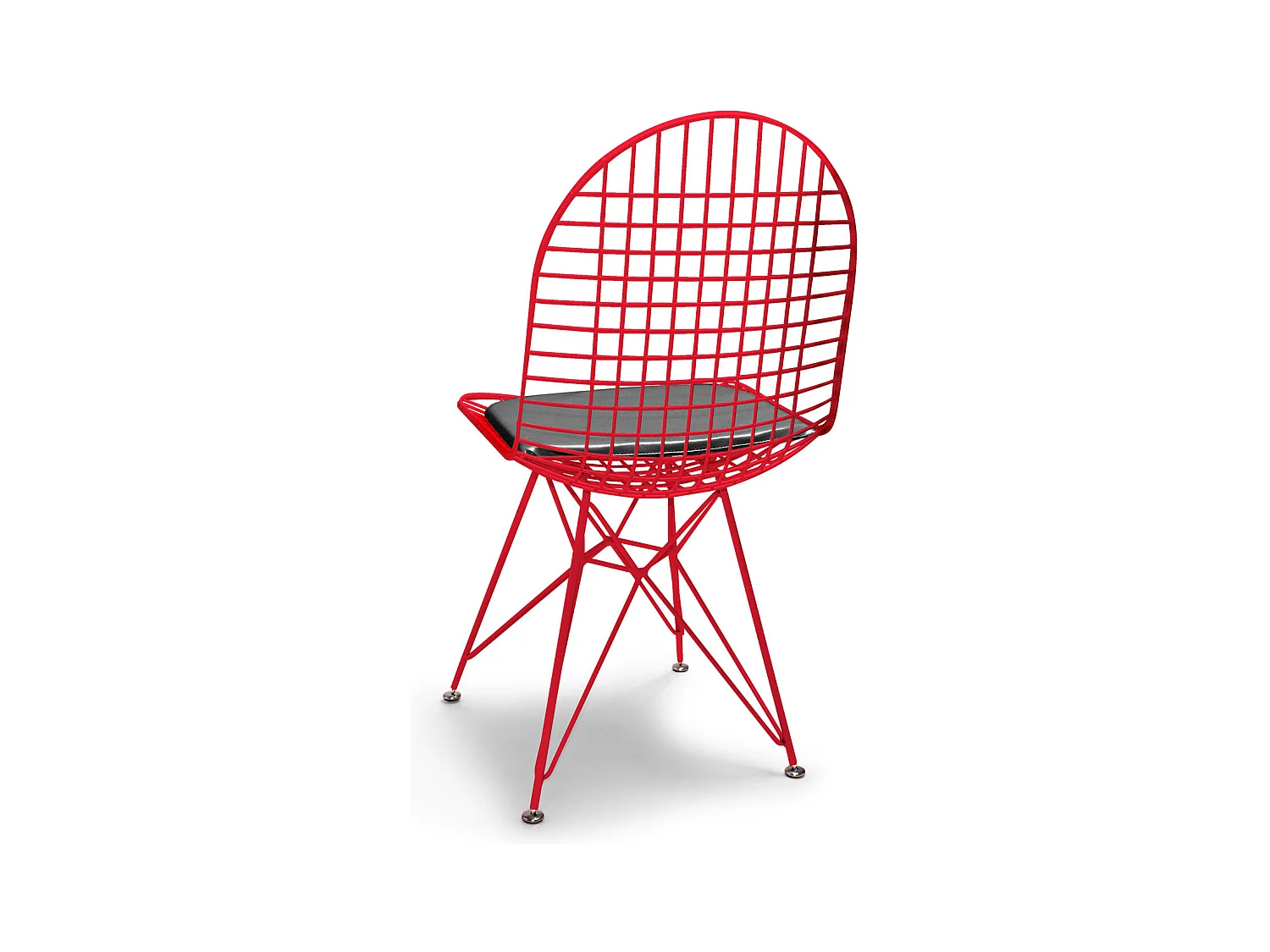 Copenhagen - Ensemble de 2 chaises en métal au design industriel. Ensemble de 2 chaises à manger, bureau, studio. Couleur Rouge