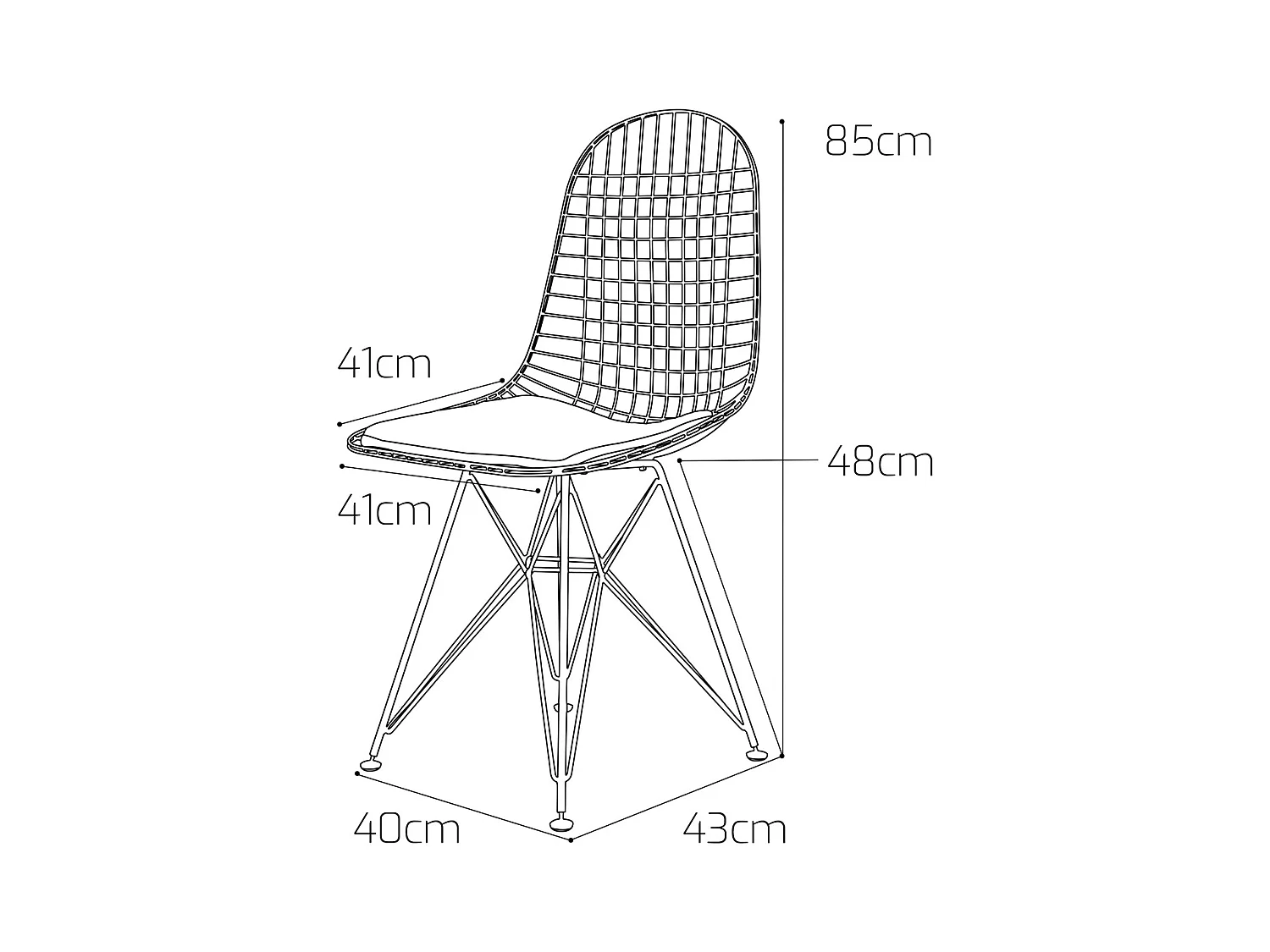 Copenhagen - Ensemble de 2 chaises en métal au design industriel. Ensemble de 2 chaises à manger, bureau, studio. Couleur Rouge