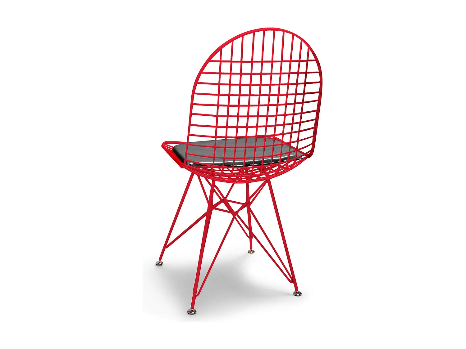 Copenhagen - Ensemble de 2 chaises en métal au design industriel. Ensemble de 2 chaises à manger, bureau, studio. Couleur Rouge