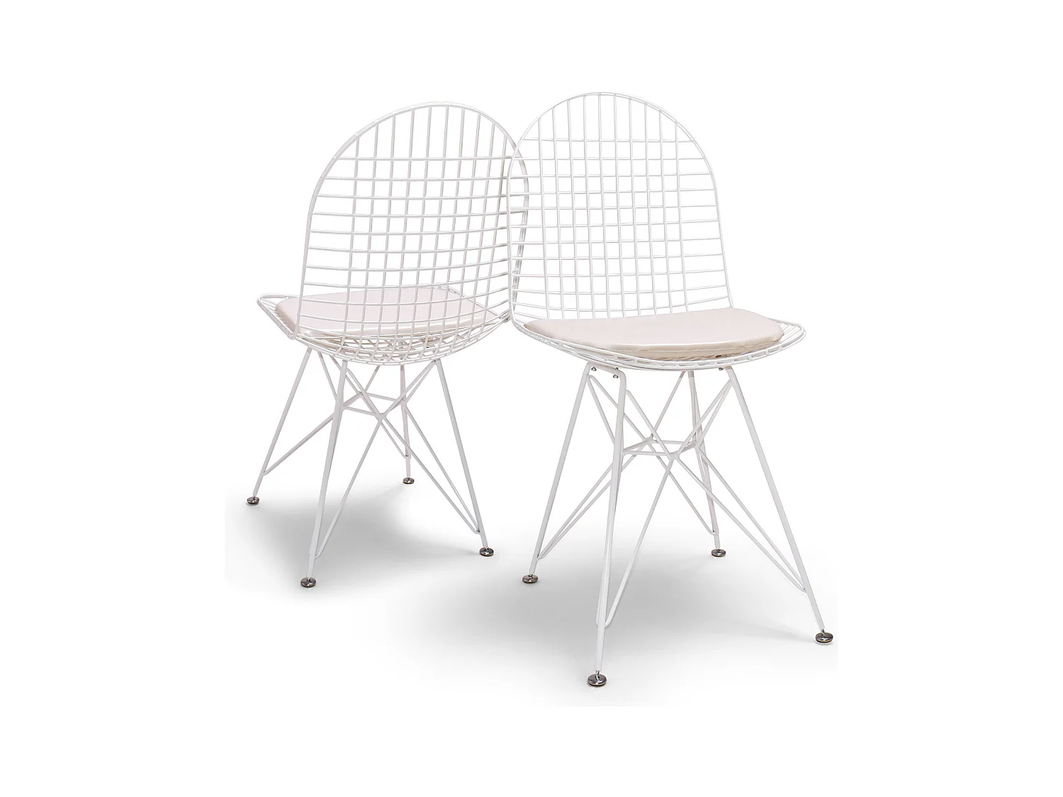 Copenhagen - Ensemble de 2 chaises en métal au design industriel. Ensemble de 2 chaises à manger, bureau, studio. Couleur Noir ou Blanc