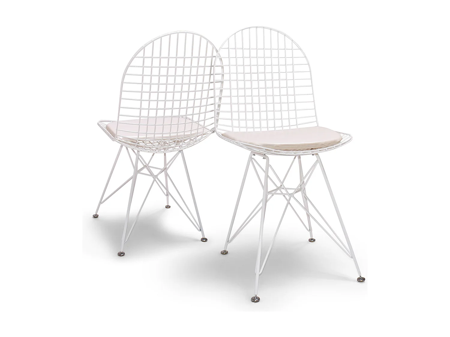 Copenhagen - Conjunto de 2 cadeiras de metal com design industrial. Conjunto de 2 cadeiras de jantar, escritório, estudo. Cor Preto ou Branco