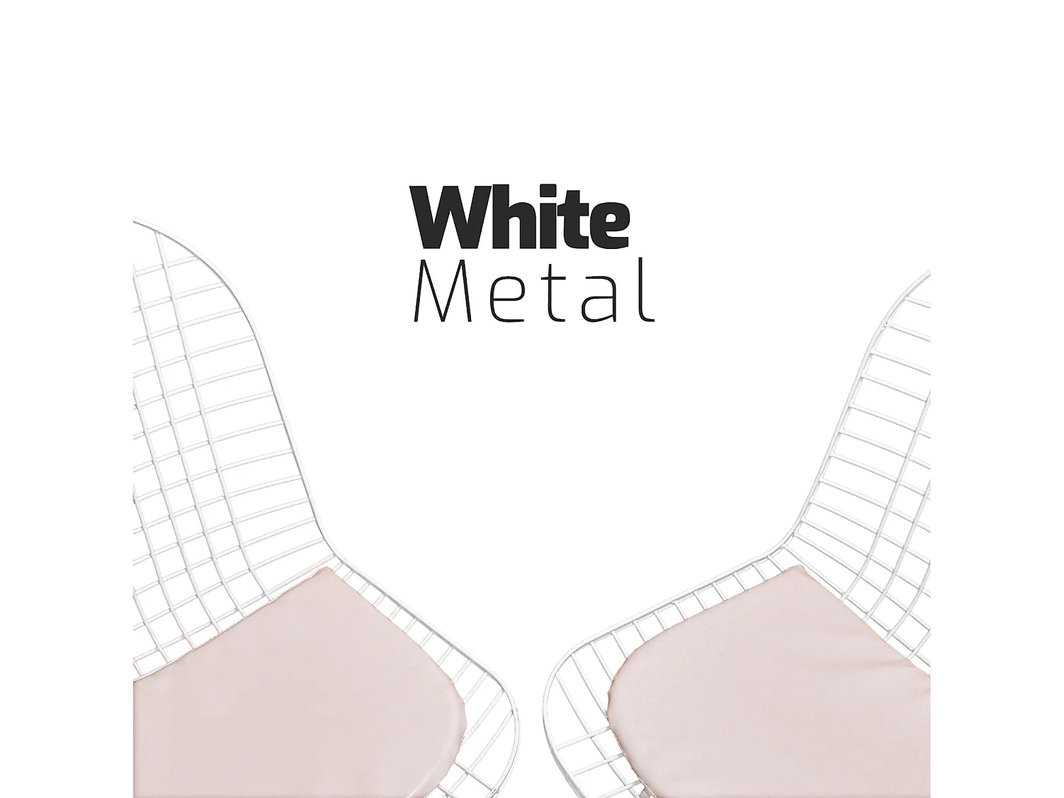 Copenhagen - Conjunto de 2 cadeiras de metal com design industrial. Conjunto de 2 cadeiras de jantar, escritório, estudo. Cor Preto ou Branco