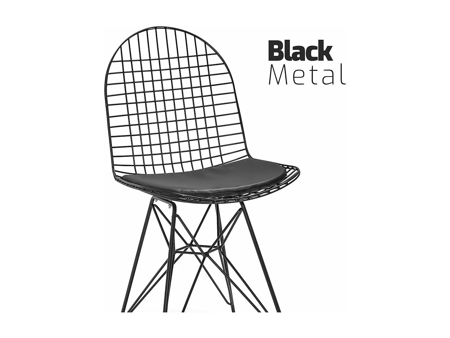 Copenaghen - Set Di 2 Sedie In Metallo Nero