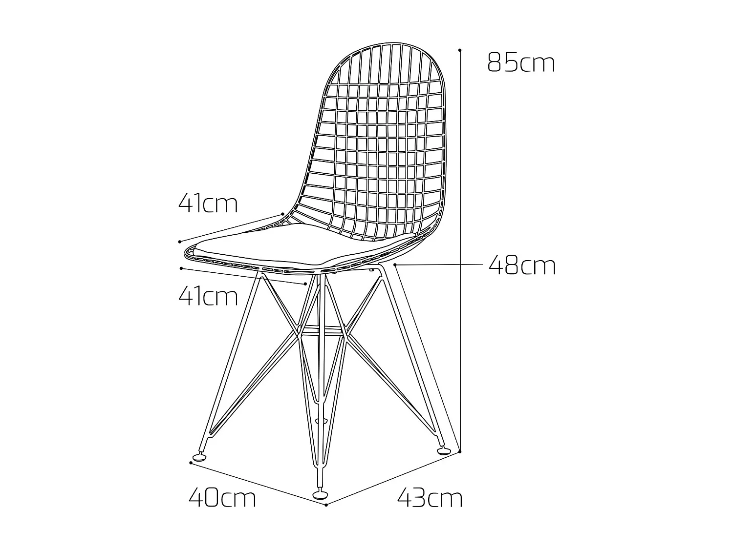 Copenhagen - Conjunto de 2 cadeiras de metal com design industrial. Conjunto de 2 cadeiras de jantar, escritório, estudo. Cor Preto ou Branco