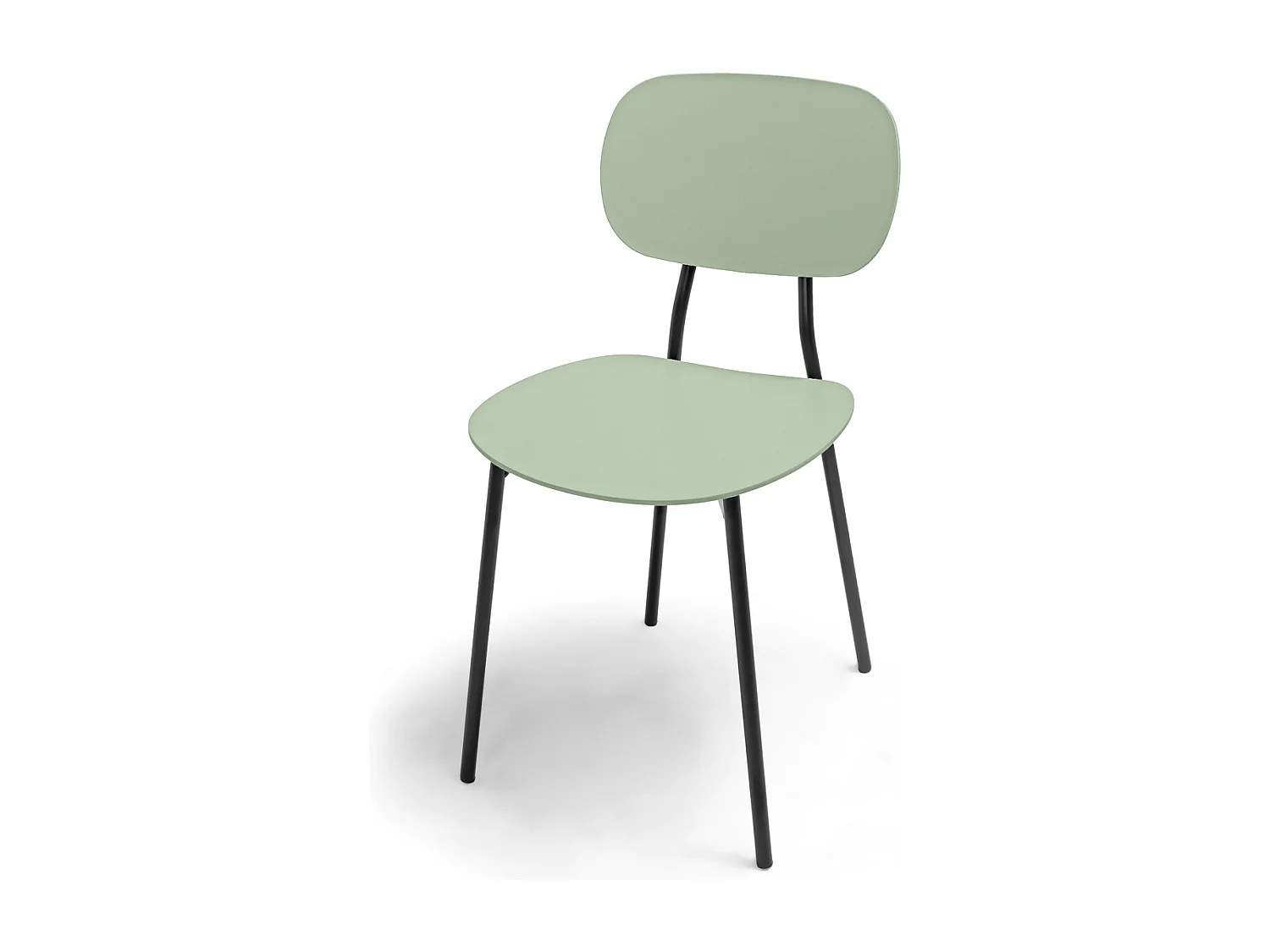 Fabriano - Set Di 4 Sedie Di Design In Ferro E Pp-Tè Verde