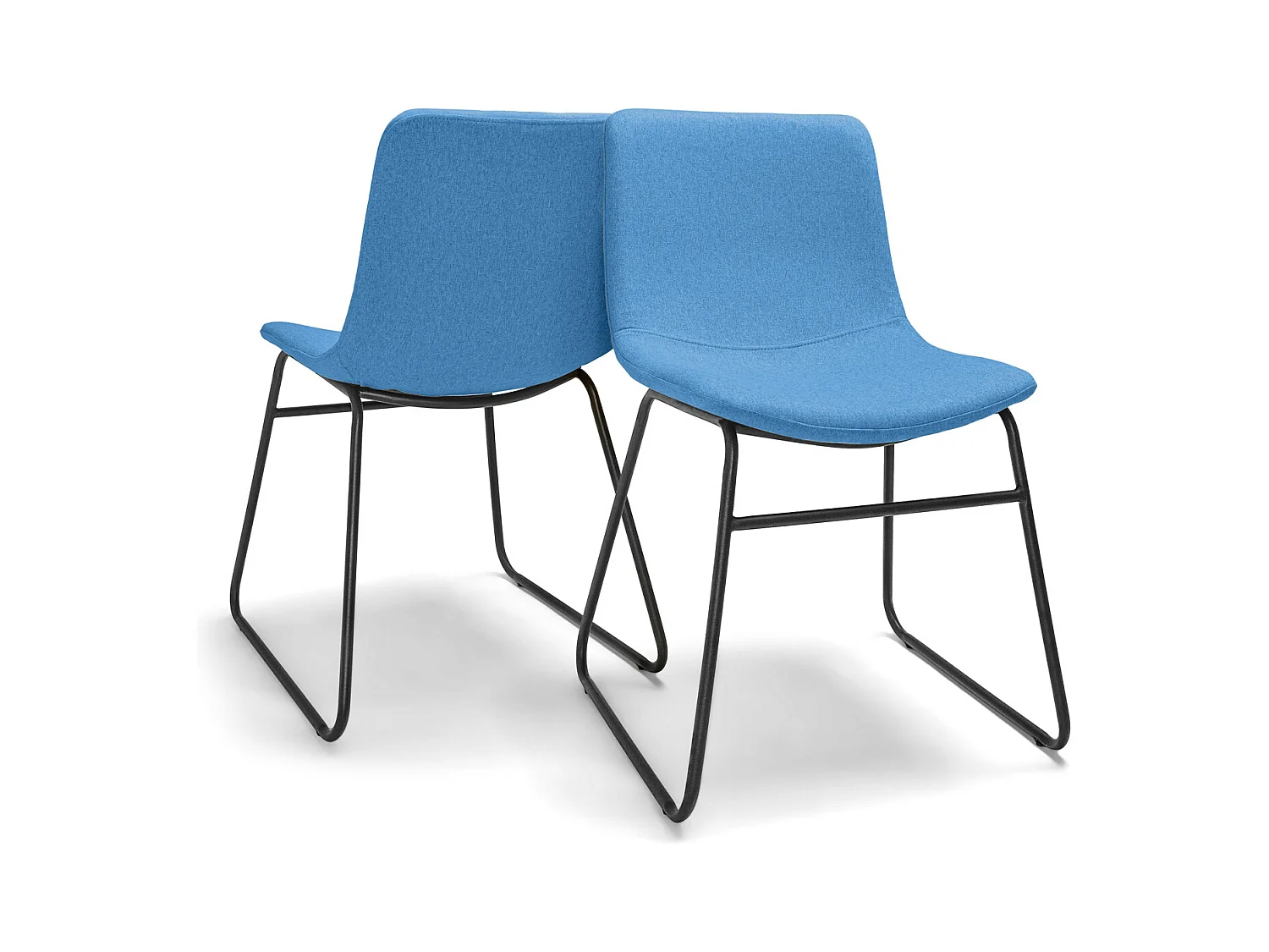 Tokyo - Ensemble de chaises à manger en lin et métal Design moderne. Ensemble de 2 chaises à manger, bureau, étude